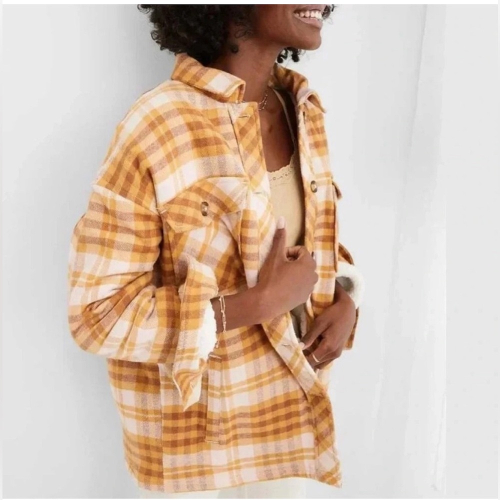 Aerie Flannel Sherpa Lined Jacket View 2